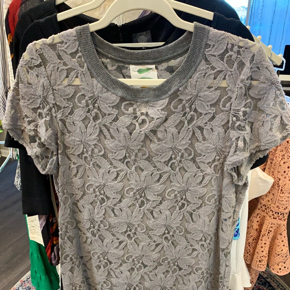grey floral dress